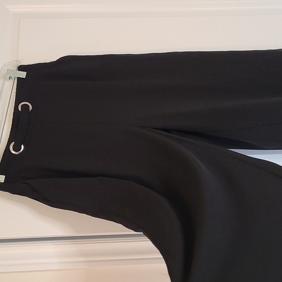 TRÏBE SOLID Black Sheer Culottes with Elastic Waistband Size Small NWT - Picture 5 of 11
